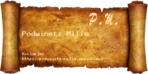 Podwinetz Milla névjegykártya